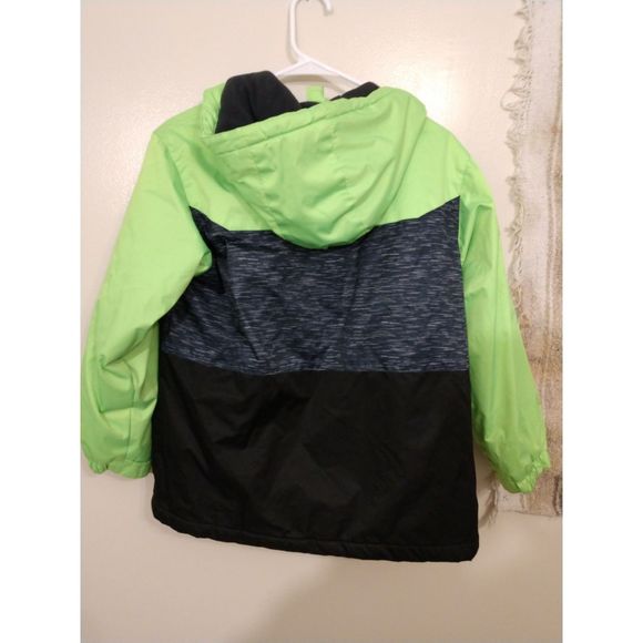 Women's. Swiss Tech. Large Ski Jacket. Chartreuse/Black. Double zippered. - Picture 3 of 3